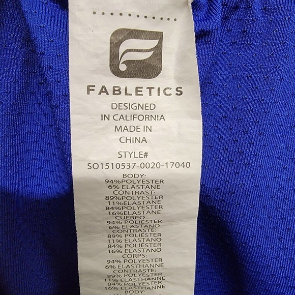 Fabletics Suva Run Short Navy Blue Abstract Print Running Athletic Shorts Sz Med - Picture 2 of 10